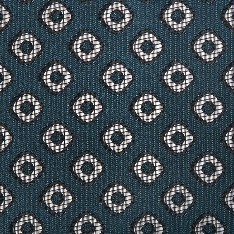 Ruby Patterned Fabric, Prussian Blue - Tackler London