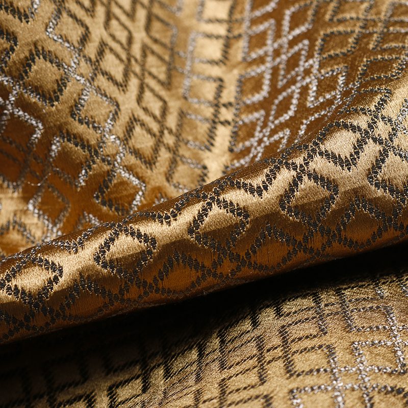 Penelope Patterned Fabric, Golden Brown - Tackler London