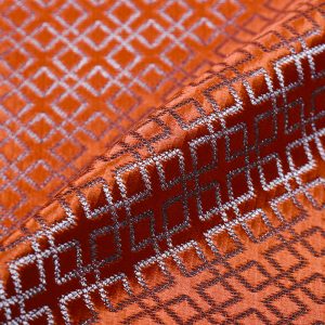 Penelope Patterned Fabric, Orange - Tackler London