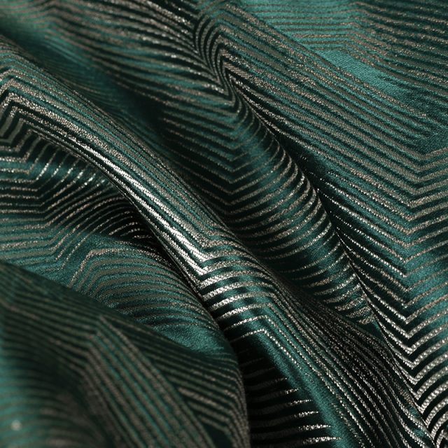 Sienna Patterned Fabric, Deep Jade - Tackler London