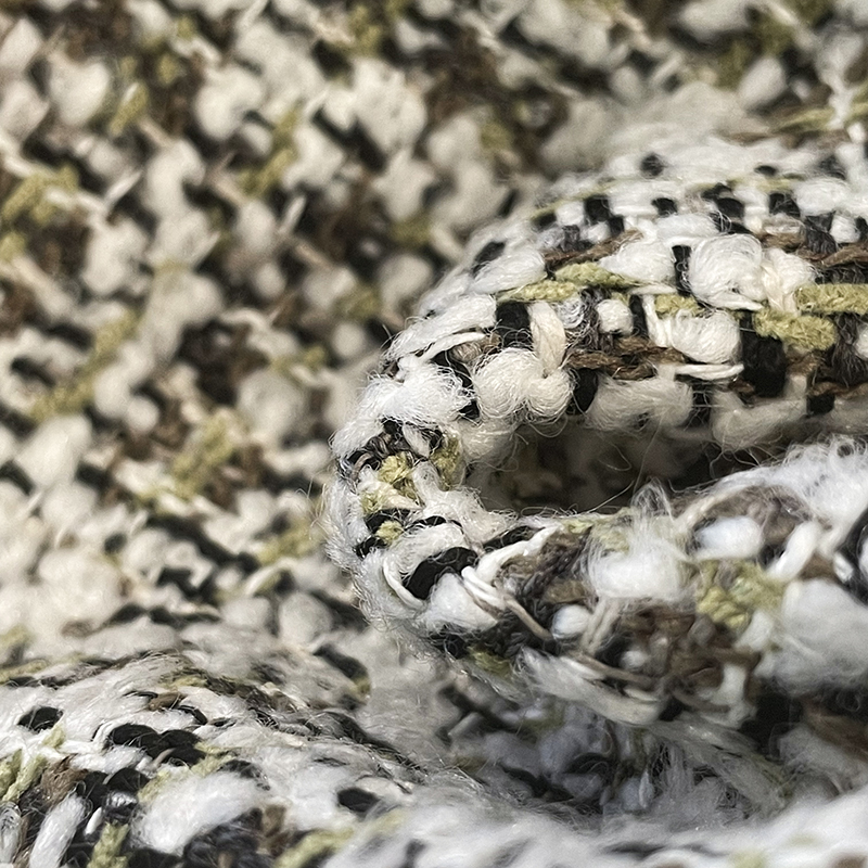 Roule Bouclé Fabric, Olive - Tackler London - Upholstery Fabrics
